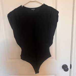 EXPRESS Black Shoulder padded bodysuit